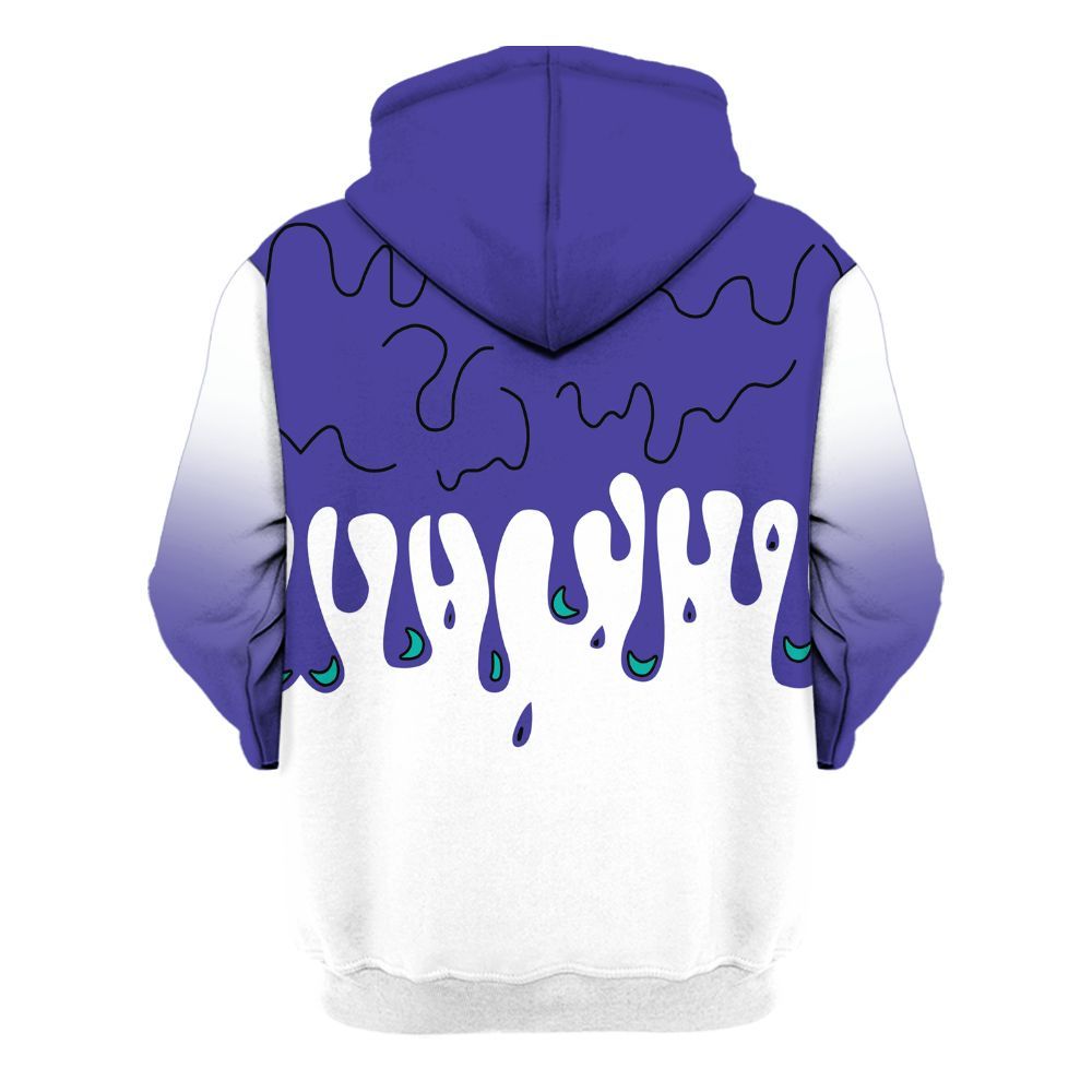 Hoodie To Match Retro Grape 5s - Trust No One Drip All Over Print