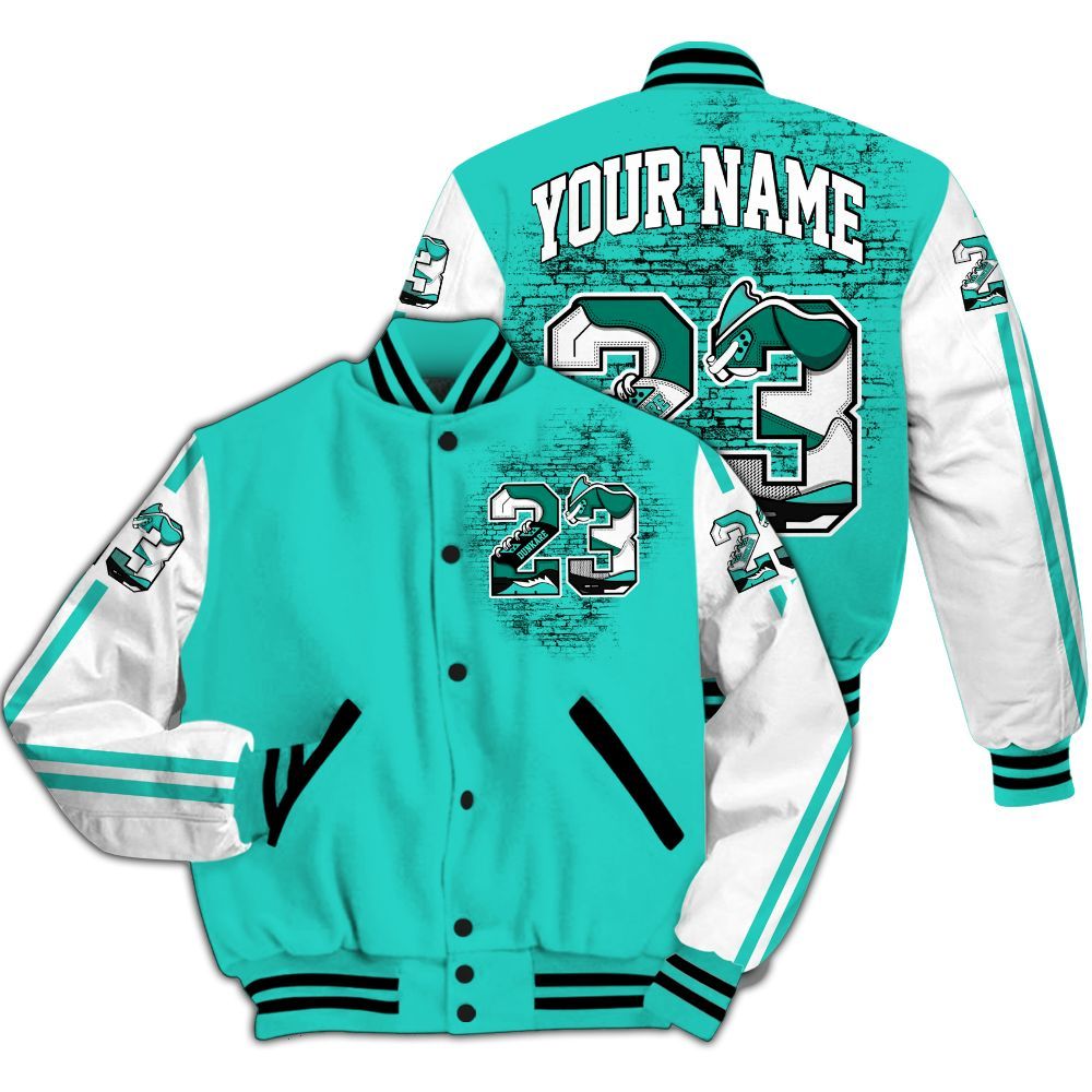 Varsity Jacket To Match Dunk Low Clear Jade - Custom Name Number 23 5s All Over Print