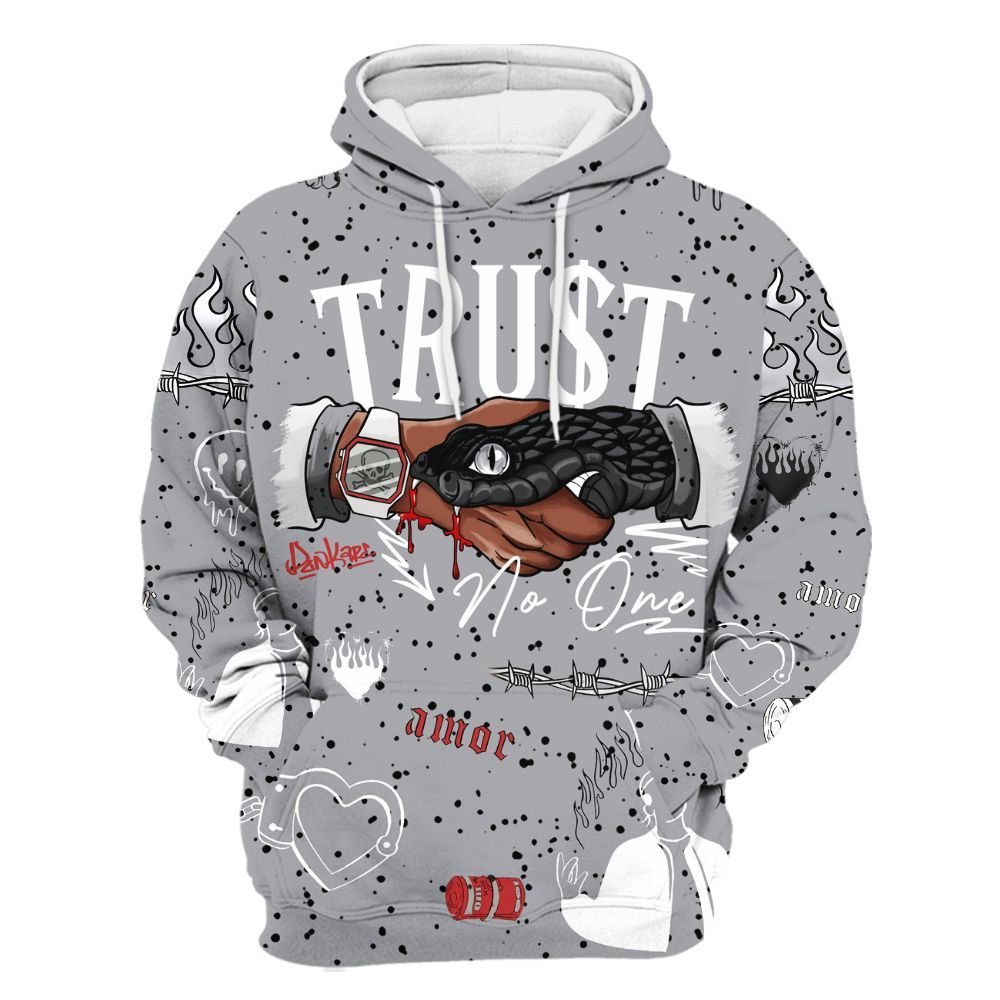 Hoodie To Match White Cement 4s - Snake Trust No One All Over Print