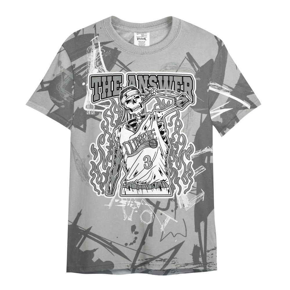Shirt To Match Retro Wet Cement 4s - Allen Answer Skeleton Messyz All Over Print
