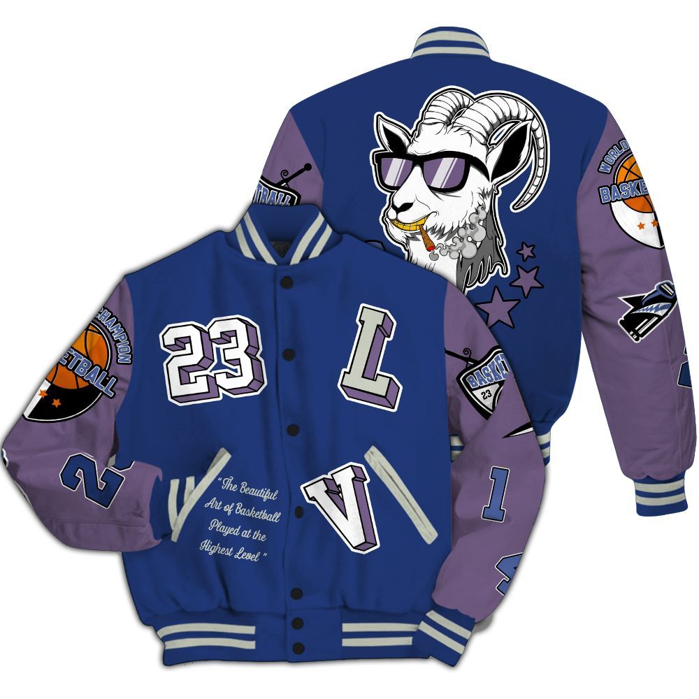 Varsity Jacket To Match Low OG Voodoo Alternate 1s - The GOAT Got Em All Over Print