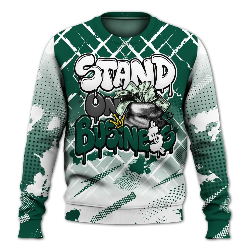 Sweatshirt To Match Oxidized Green 4s - Halftone Stand Business Dripping All Over Print