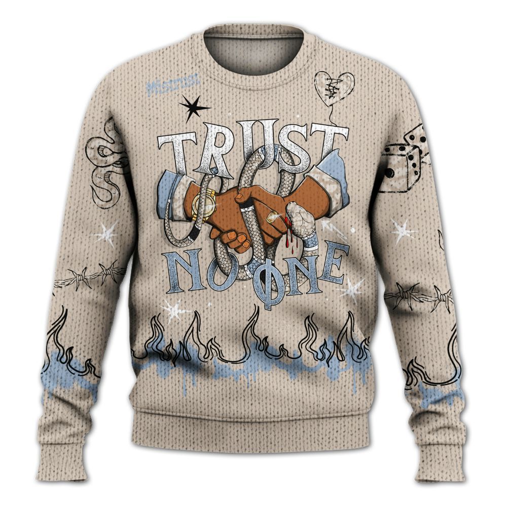 Sweater To Match Desert Sand 3s - Trust No One Snake-Bite Doodle Crayon Graphic