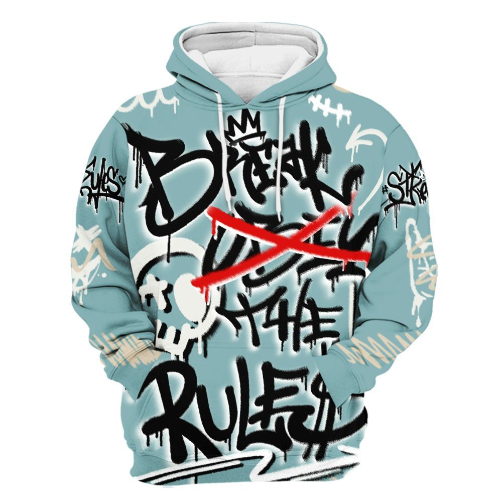 Hoodie To Match Dunk Low Glacier Blue Pale Ivory - Break Rules Streetwear All Over Print