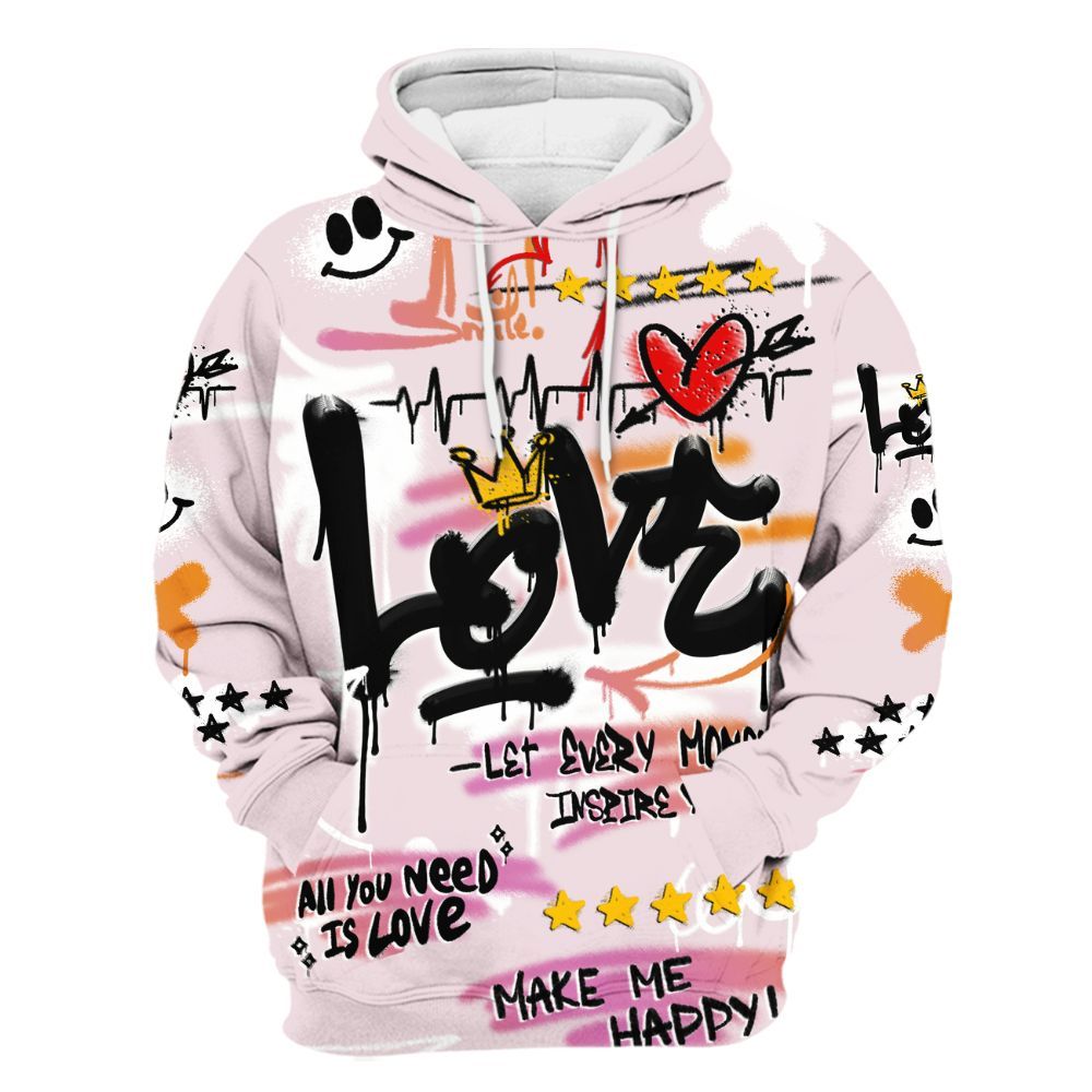 Hoodie To Match Book Sunrise 1s - Happy Love Beats Graffiti Streetwear All Over Print