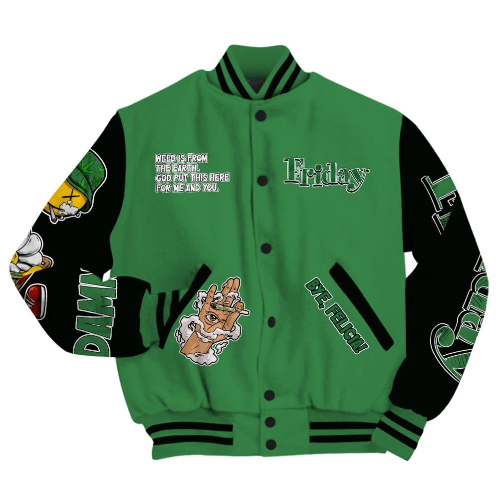 Varsity Jacket To Match Lucky Green 1s - Friday Sneaker Stress Style All Over Print