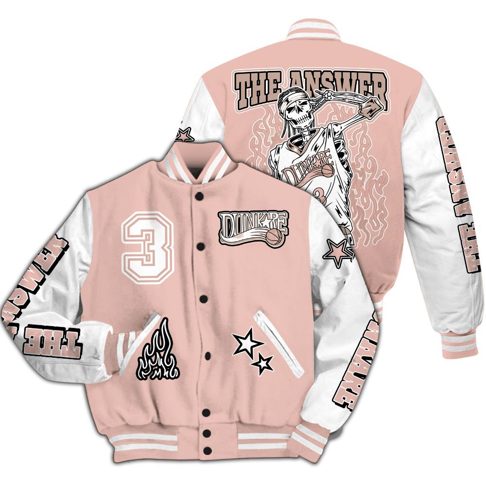 Varsity Jacket To Match Dunk Low Pink Velvet - Allen Answer Skeleton All Over Print