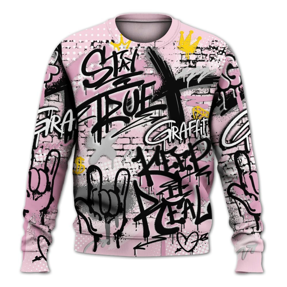 Sweatshirt To Match Orchid 4s - True It Real Graffiti Streetwear All Over Print