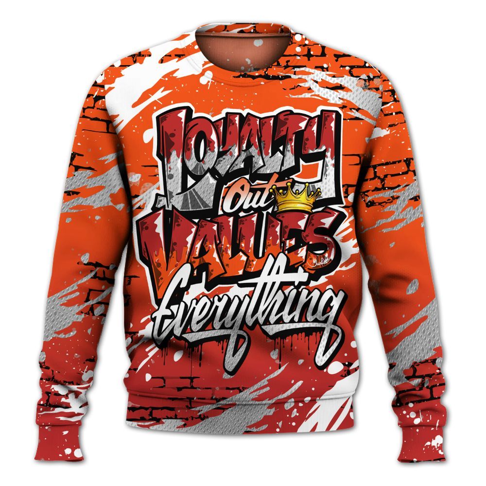 Sweatshirt To Match Kobe 6 Protro Total Orange - Values Of Loyalty Drip All Over Print