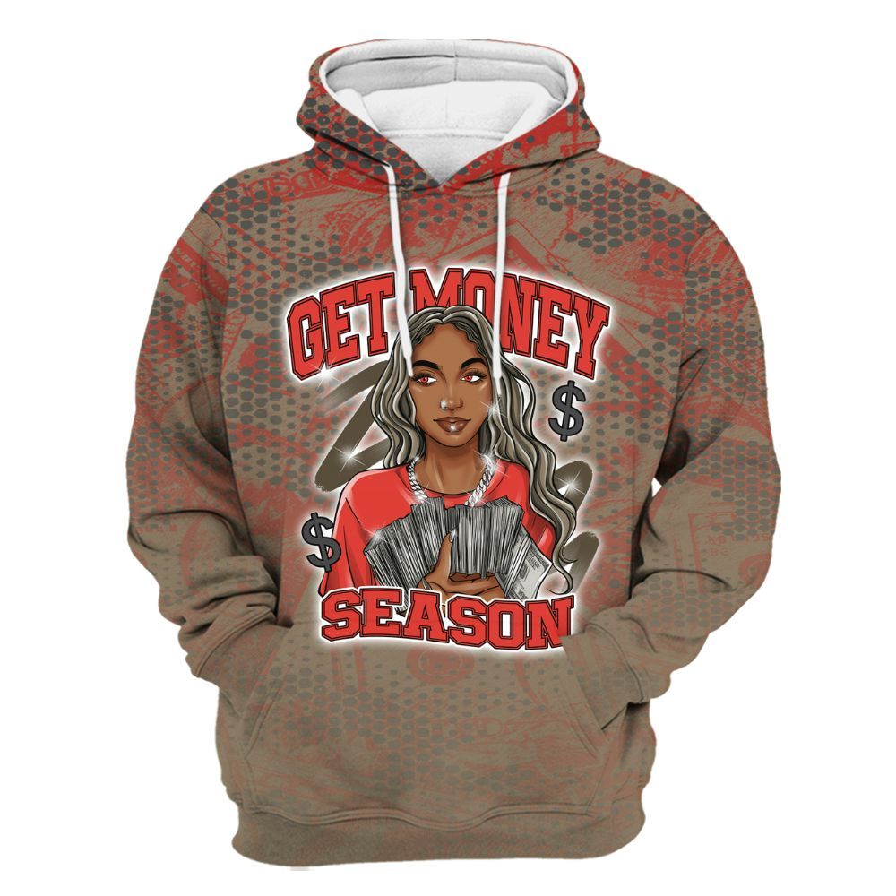 Hoodie To Match Olive 9s - Get Moneys Season Banknote All Over Print
