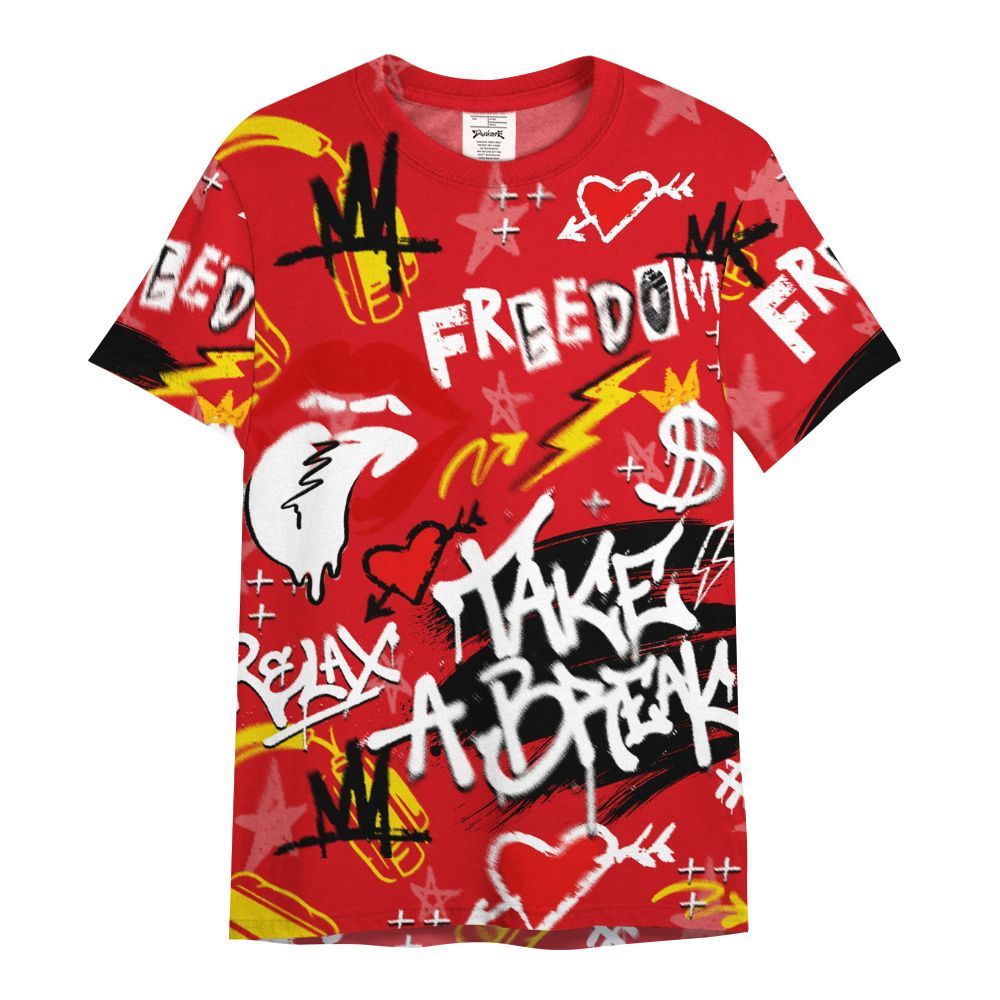 Shirt To Match Ferrari 14s - Take Break Freedom Graffiti Streetwear All Over Print