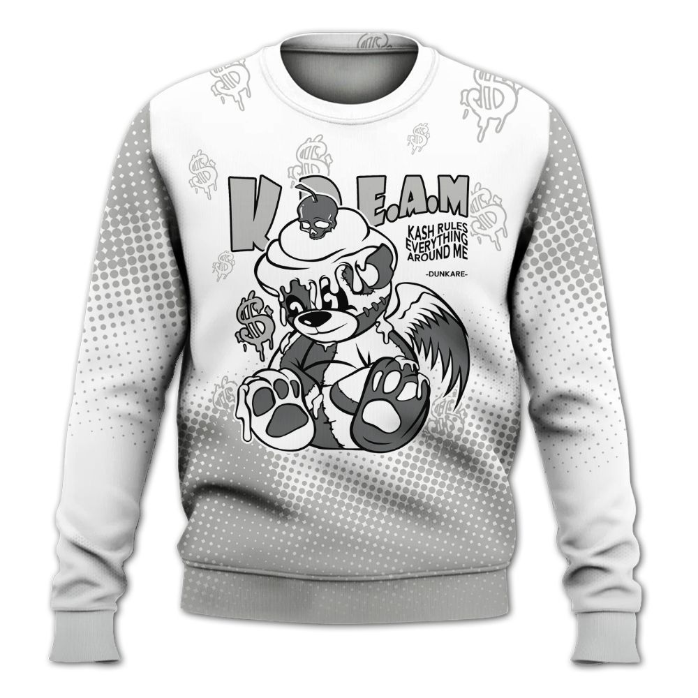 Sweatshirt To Match Retro Wet Cement 4s - Loot Bear Unique Drip All Over Print