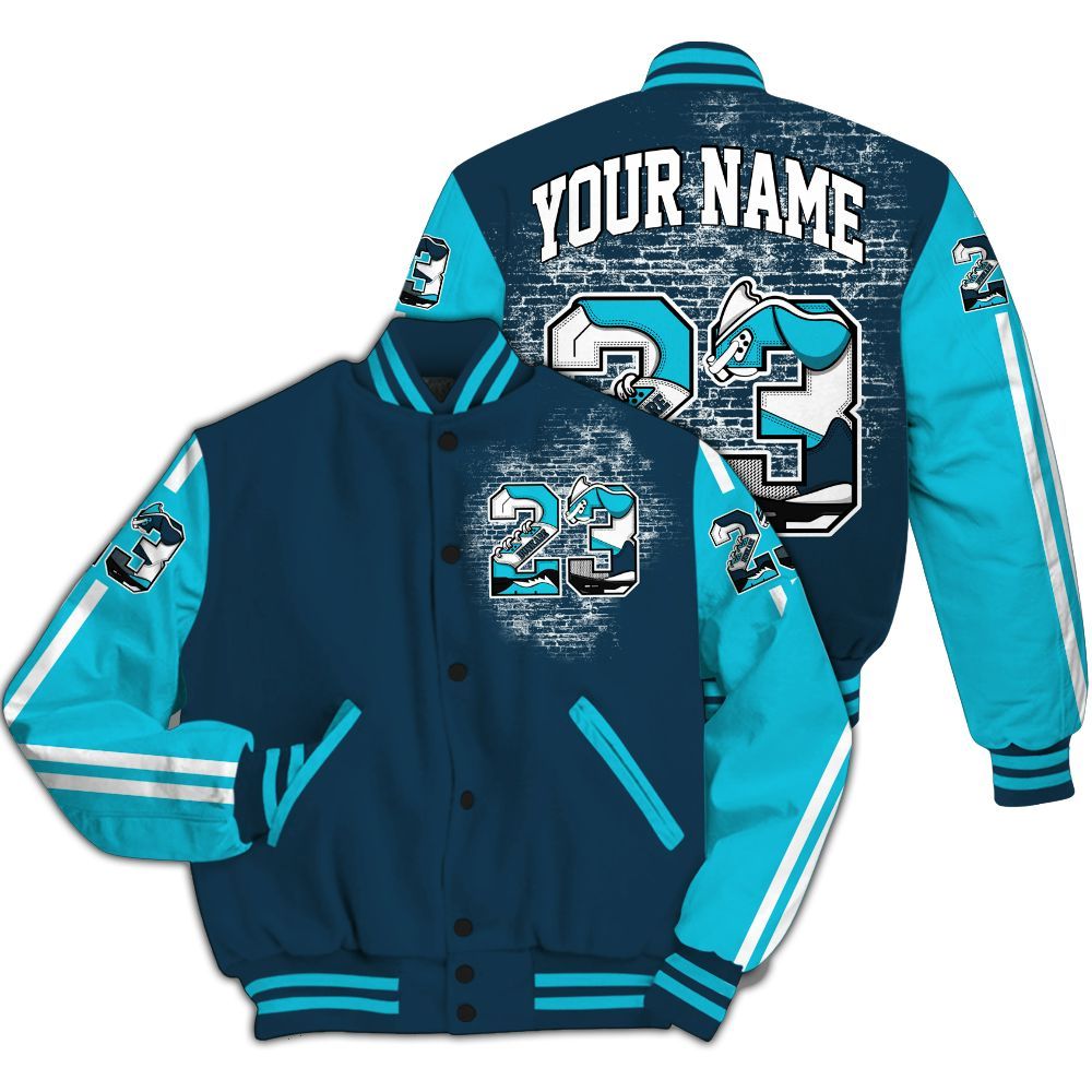 Varsity Jacket To Match Air Navy Baltic Blue - Custom Name Number 23 5s All Over Print