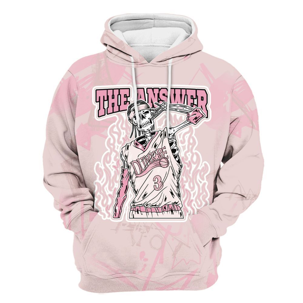 Hoodie To Match Dunk Low KD 17 Aunt Pearl - Allen Answer Skeleton Messyz All Over Print