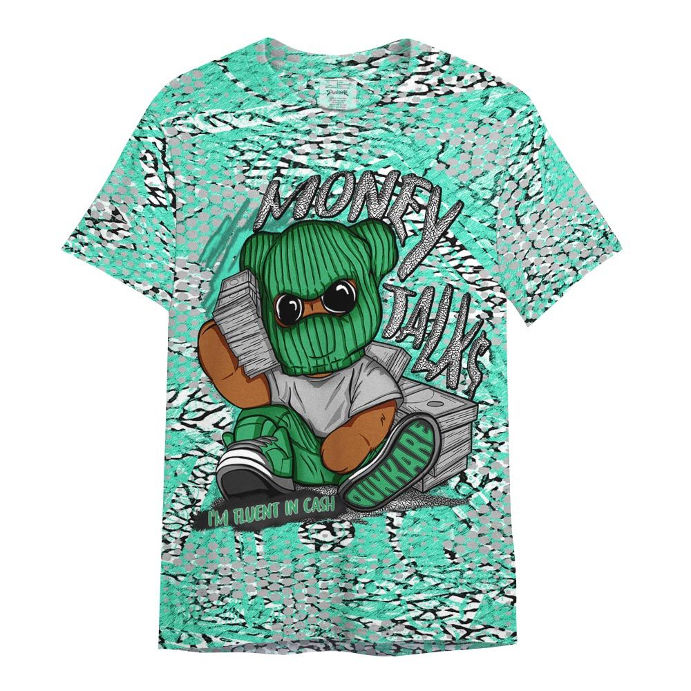 Shirt To Match Black Green Glow 3s - Money Talk Bear Banknotes Art Shirt Unisex