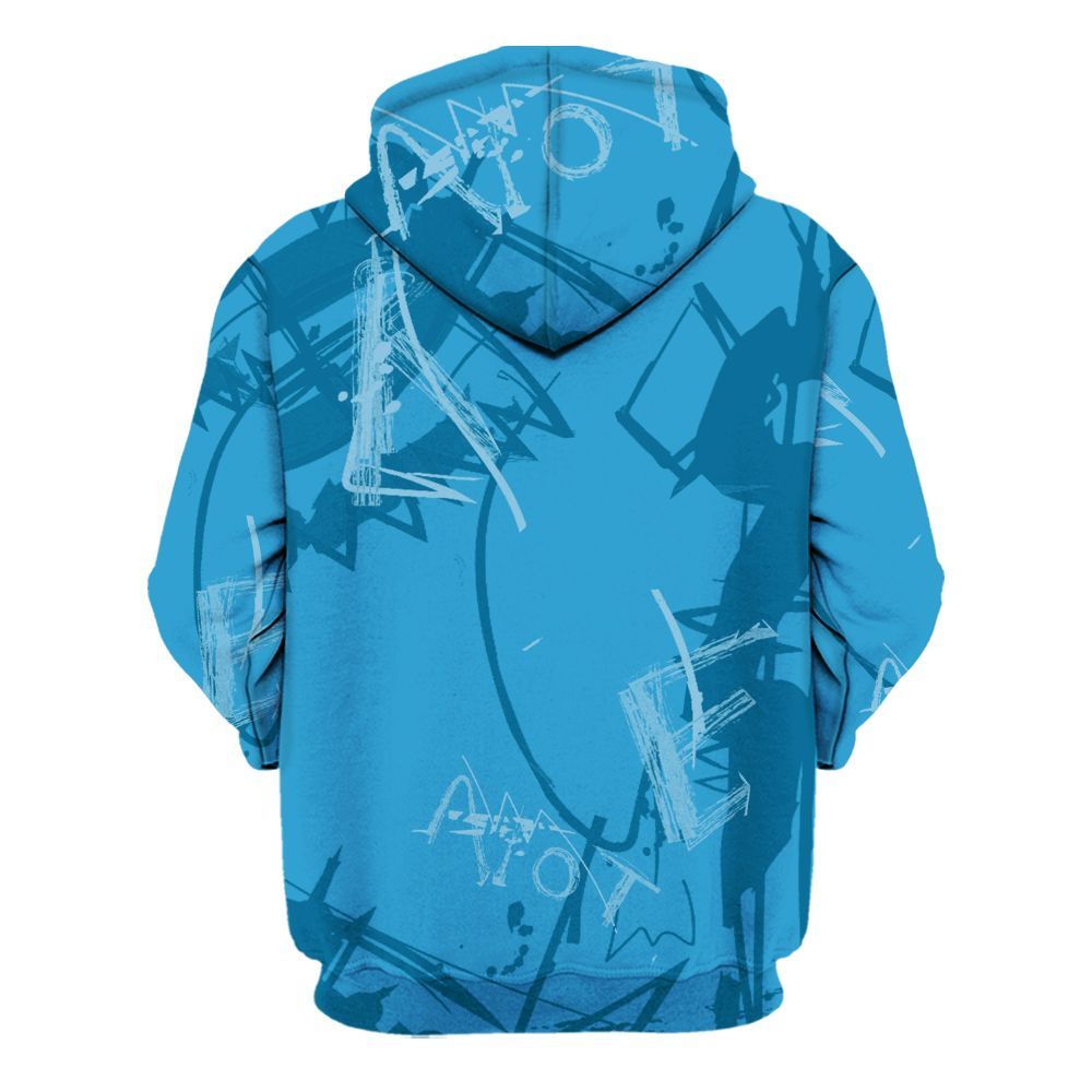 Hoodie To Match Powder Blue 9s - Allen Answer Skeleton Messyz All Over Print
