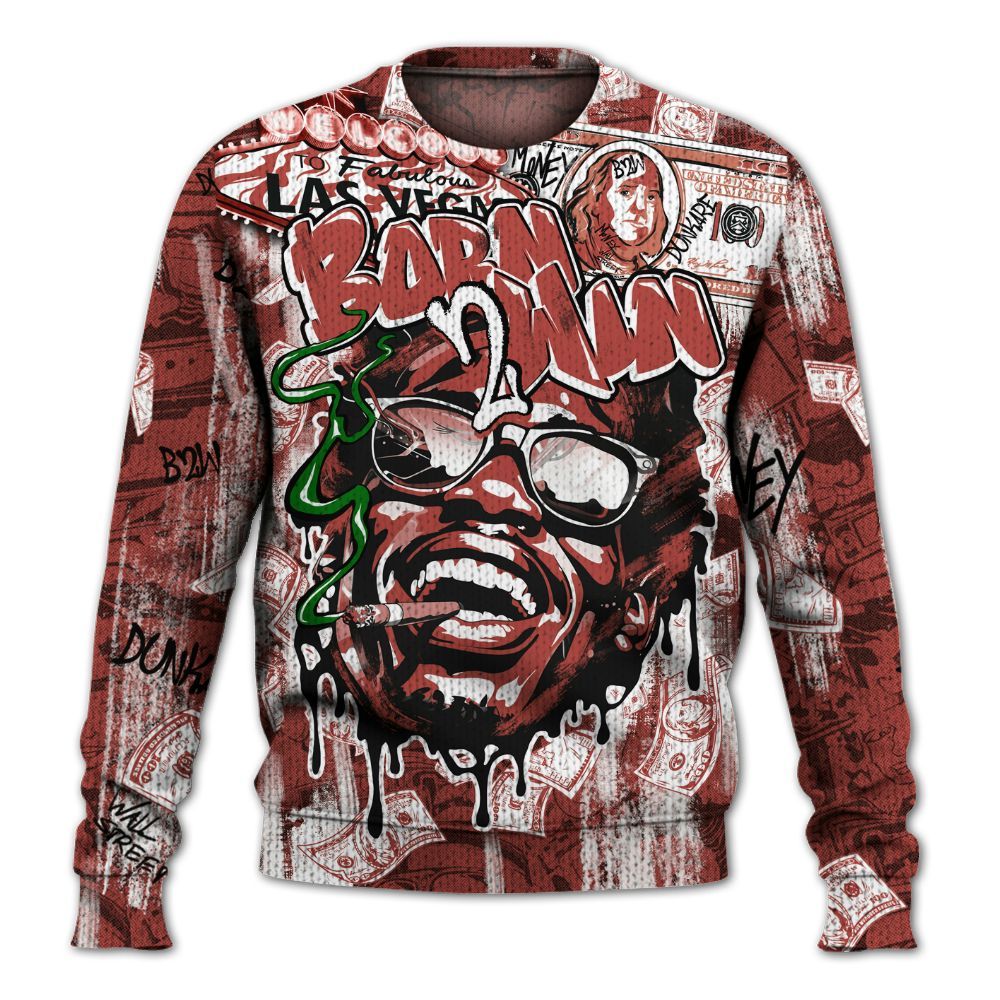 Knitted Sweater To Match Dune Red 13s - Born To Win Money