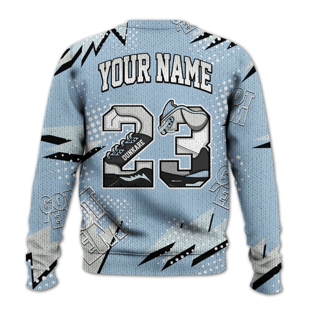 Knitted Sweater To Match Forget Me Not 4s - Custom Name Number 23 5s
