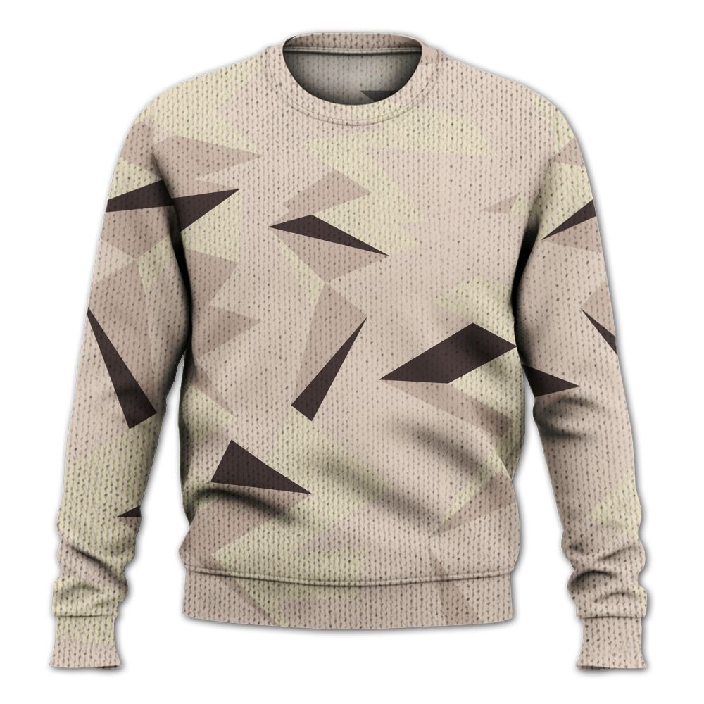 Knitted Sweater To Match A Ma Maniere X Fossil Stone 4s - Geometric Camouflage Pattern