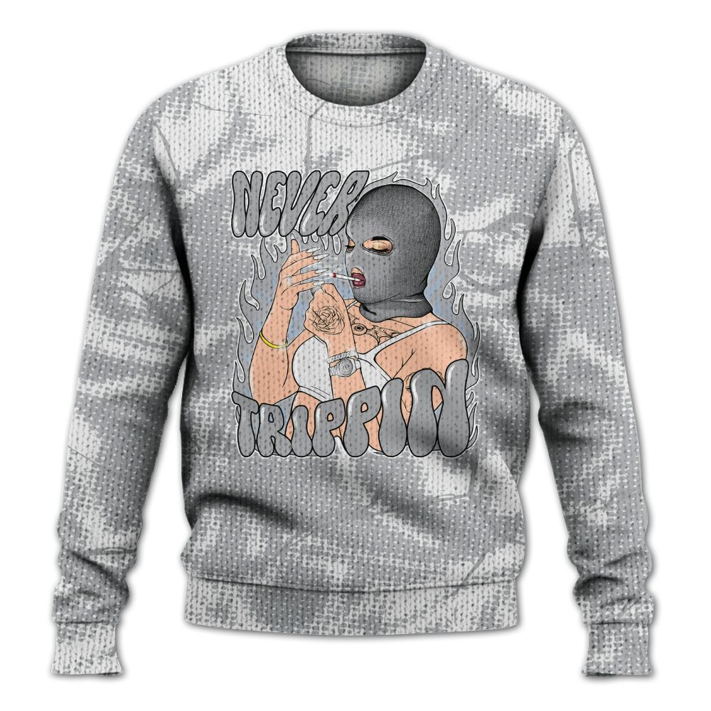 Knitted Sweater To Match Low OG Wolf Grey 1s - Ne'er Trippin' Unique Crack