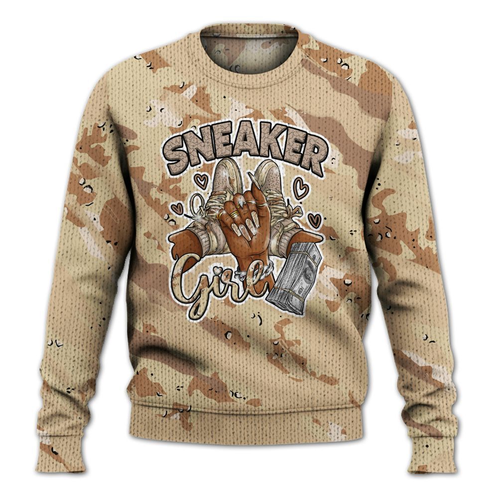 Knitted Sweater To Match Desert Camo 3s - Sneakerz Girlz Colored