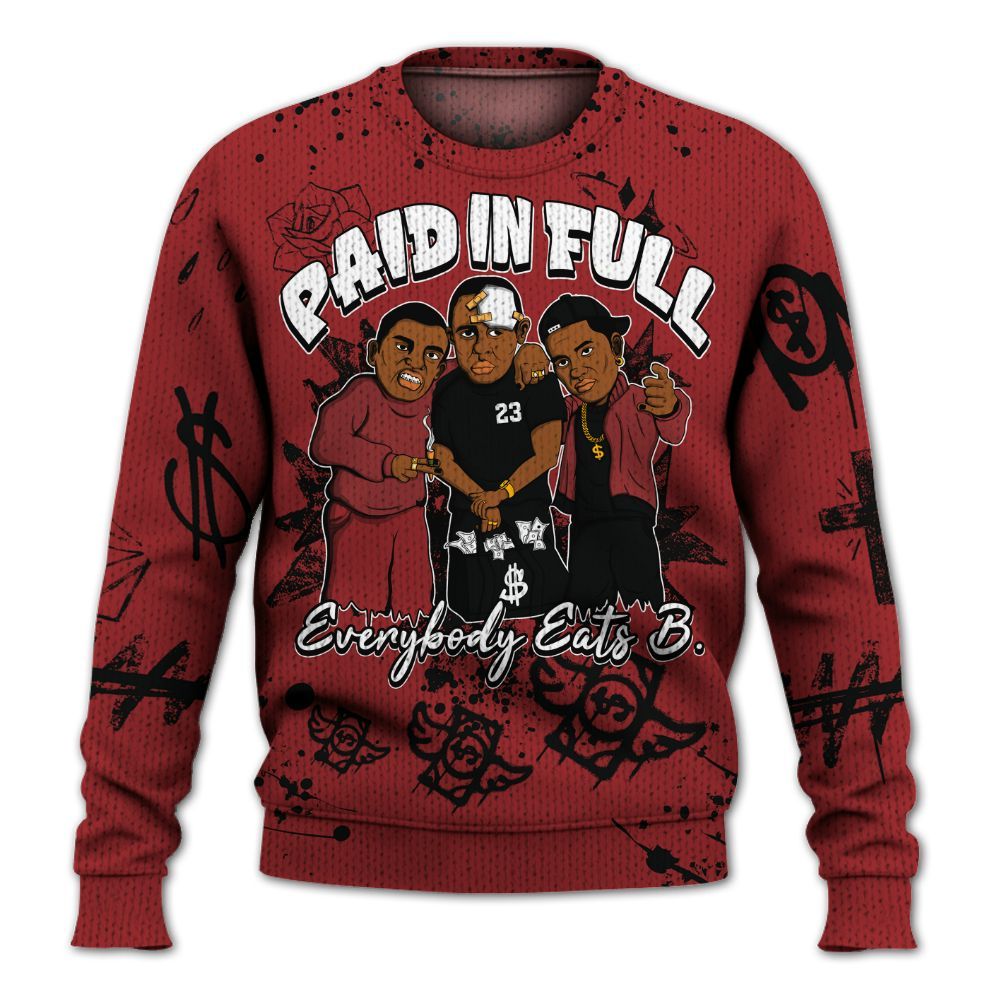 Knitted Sweater To Match Alternate Flu Game 12s - Everybody Paid In Full Crayon