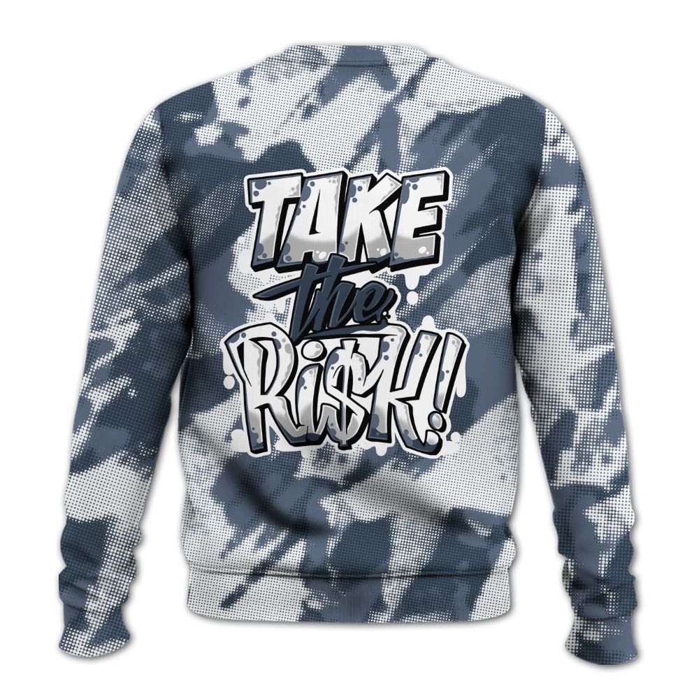Sweatshirt To Match Low Diffused Blue 11s - Take Risks Abstract All Over Print