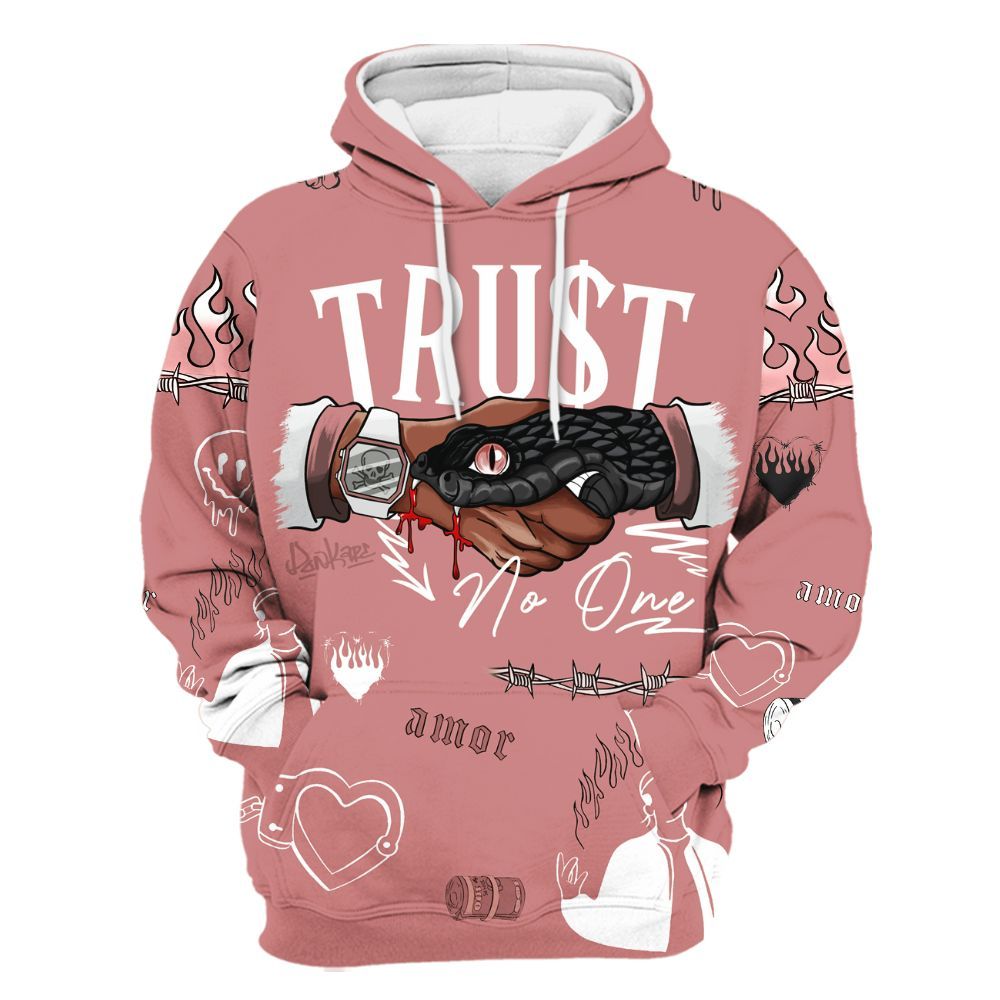 Hoodie To Match Low OG Rust Pink 1s - Snake Trust No One All Over Print