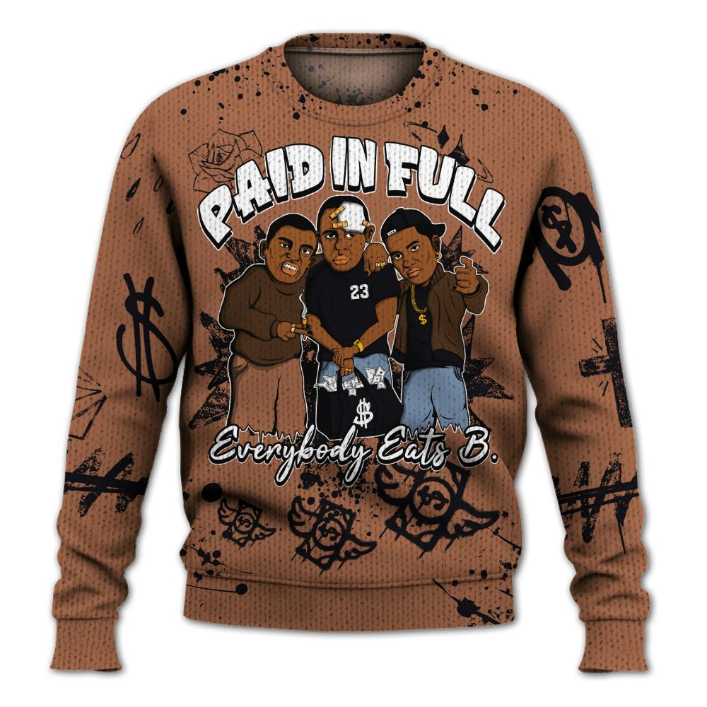 Knitted Sweater To Match Air Foamposite Metallic Copper - Everybody Paid In Full Crayon
