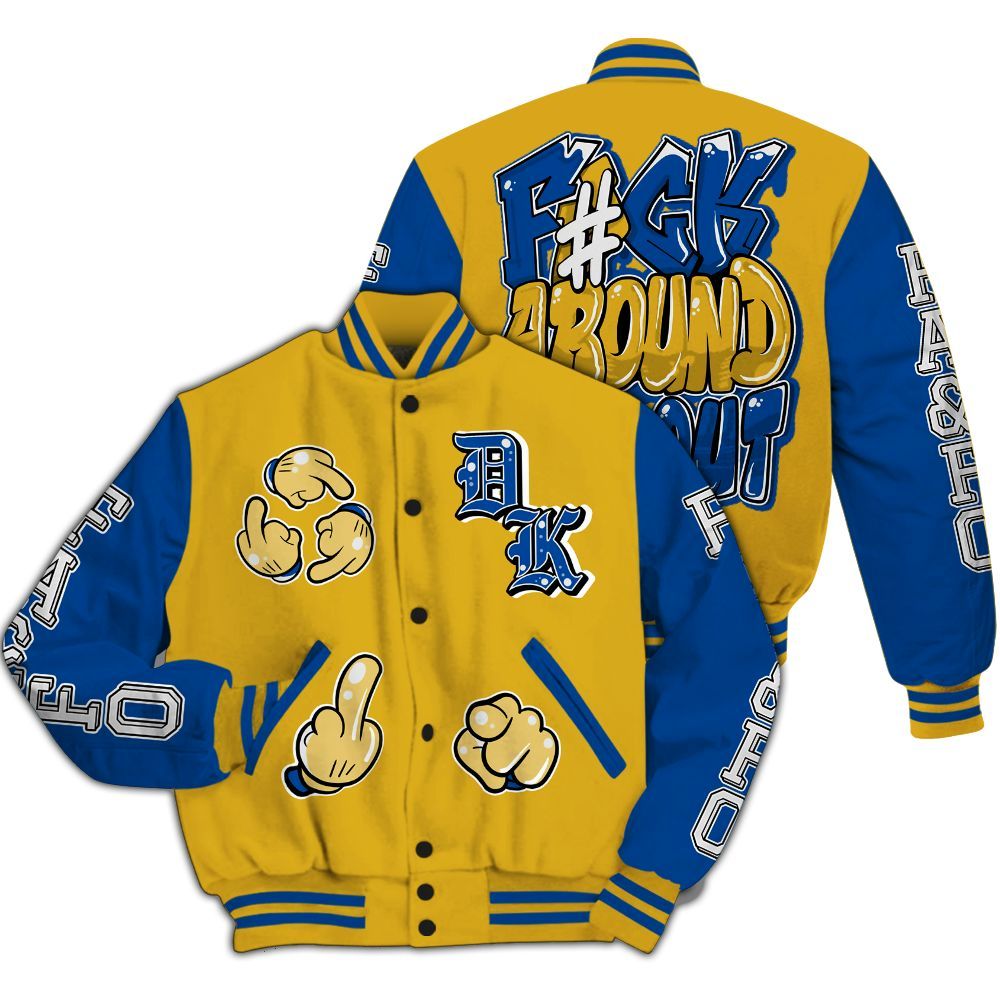 Varsity Jacket To Match High Laney 1s - F Around Find Out Graphic All Over Print