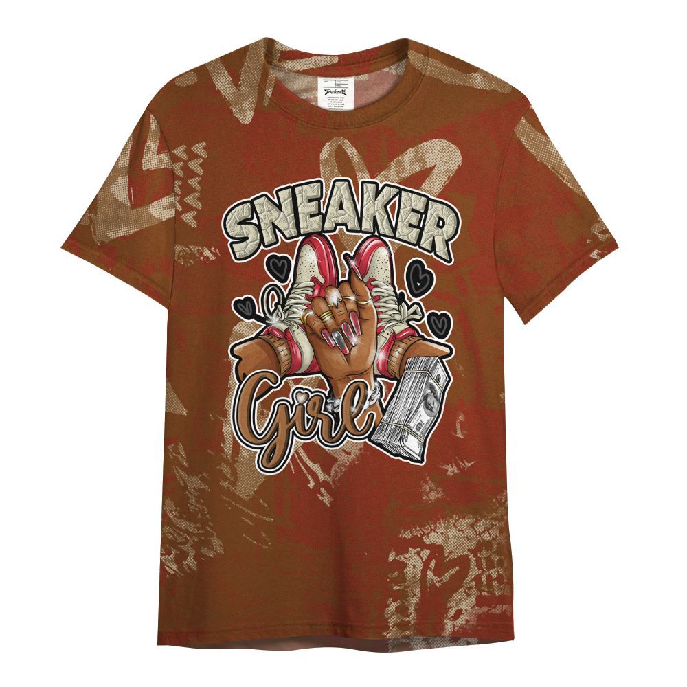 Shirt To Match Archaeo Brown 5s - Sneakerz Girlz Heart Grunge All Over Print