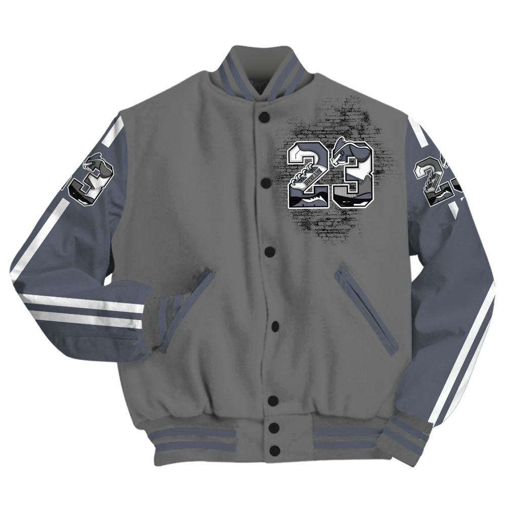Varsity Jacket To Match Cool Grey 6s - Custom Name Number 23 5s All Over Print