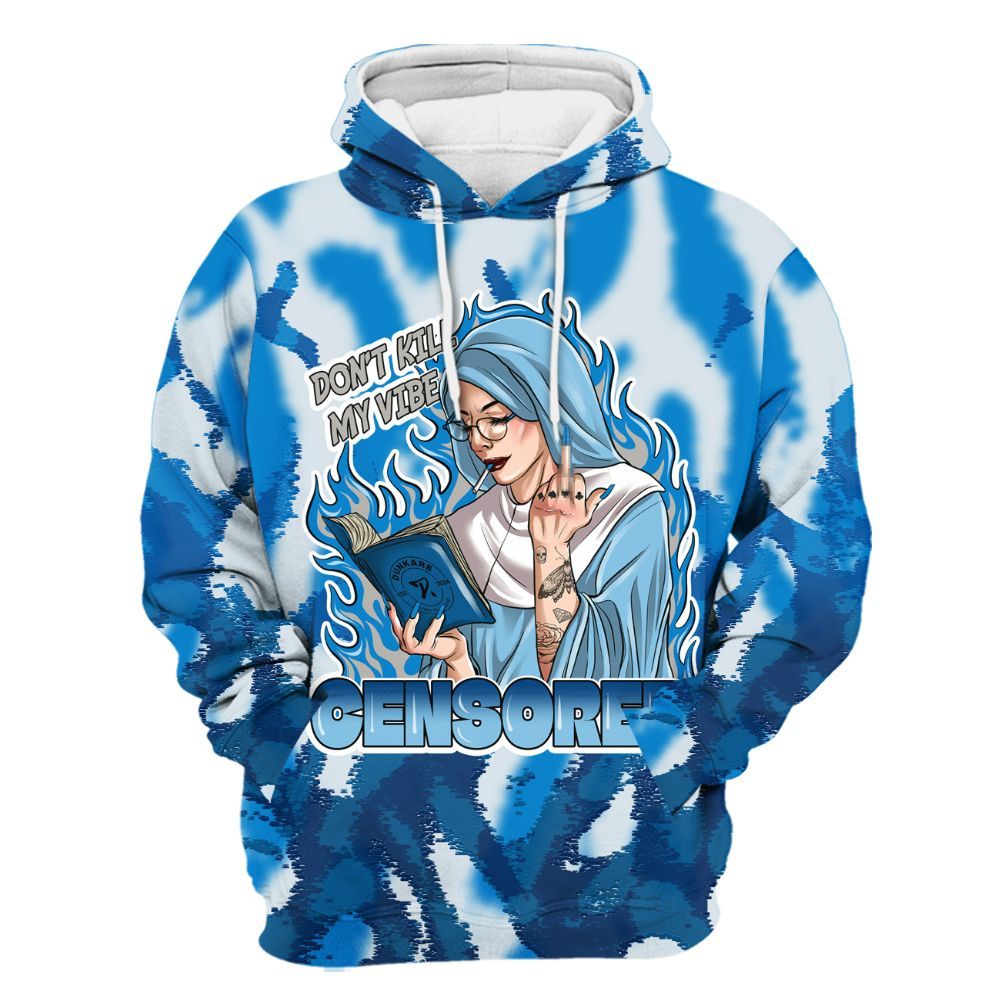 Hoodie To Match Industrial Blue 4s - Censoredz Burn All Over Print