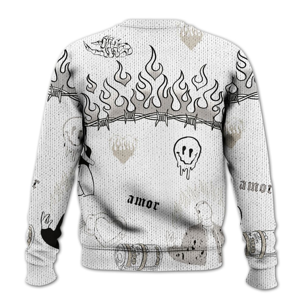 Knitted Sweater To Match Retro Reverse Metallic 5s - Trust No One Graphic