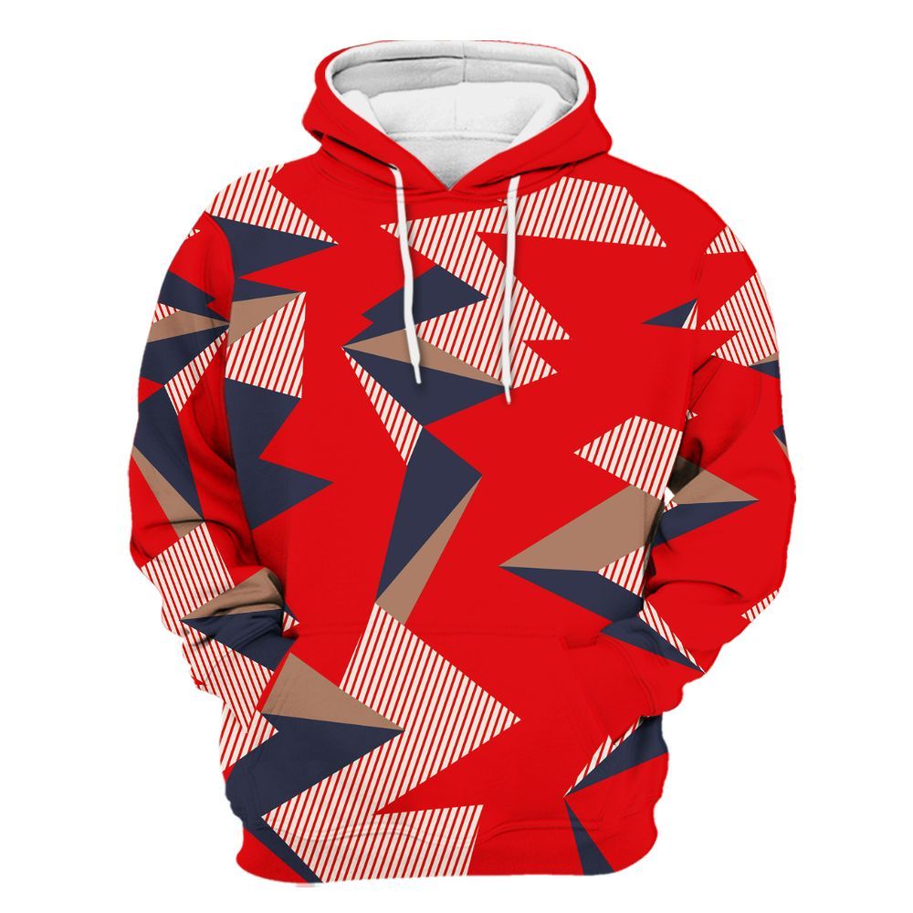 Hoodie To Match Low OG Howard University 1s - Geometric Camouflage Pattern All Over Print