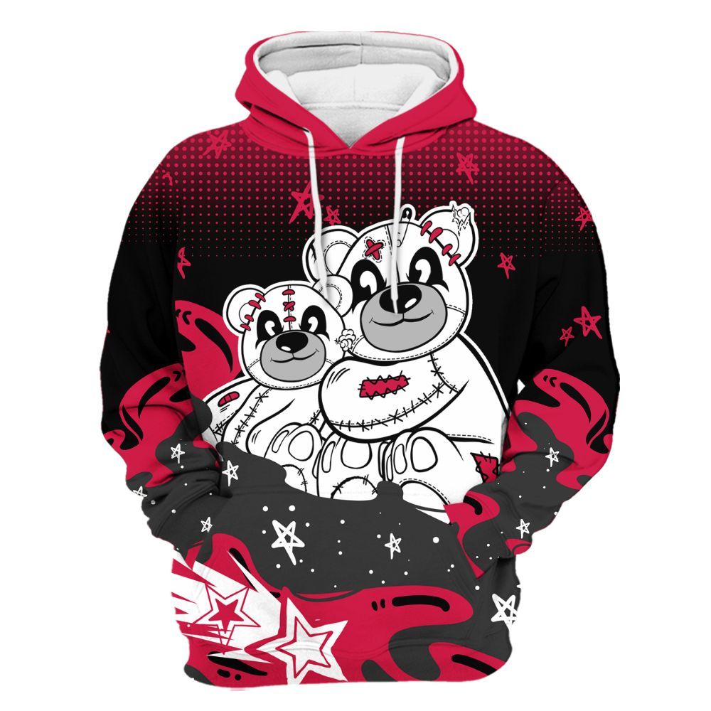 Hoodie To Match Black Toe 14s - Sincere Fondness Bear Stars All Over Print
