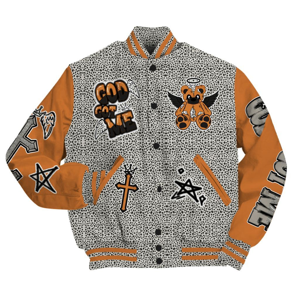 Varsity Jacket To Match Air Max 1 Safari 2024 - Gods Guides Me Bear All Over Print