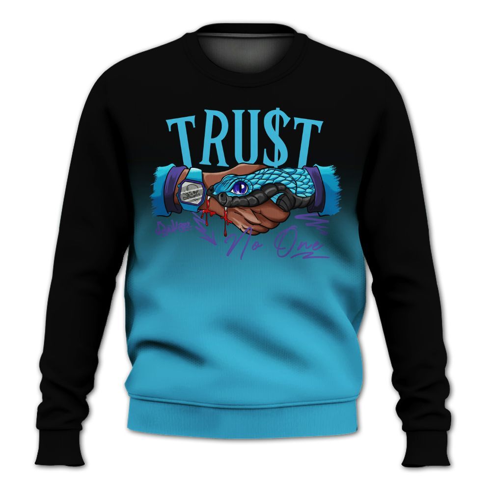 Sweatshirt To Match Retro Aqua 6s - Snake Trust No One Drip All Over Print