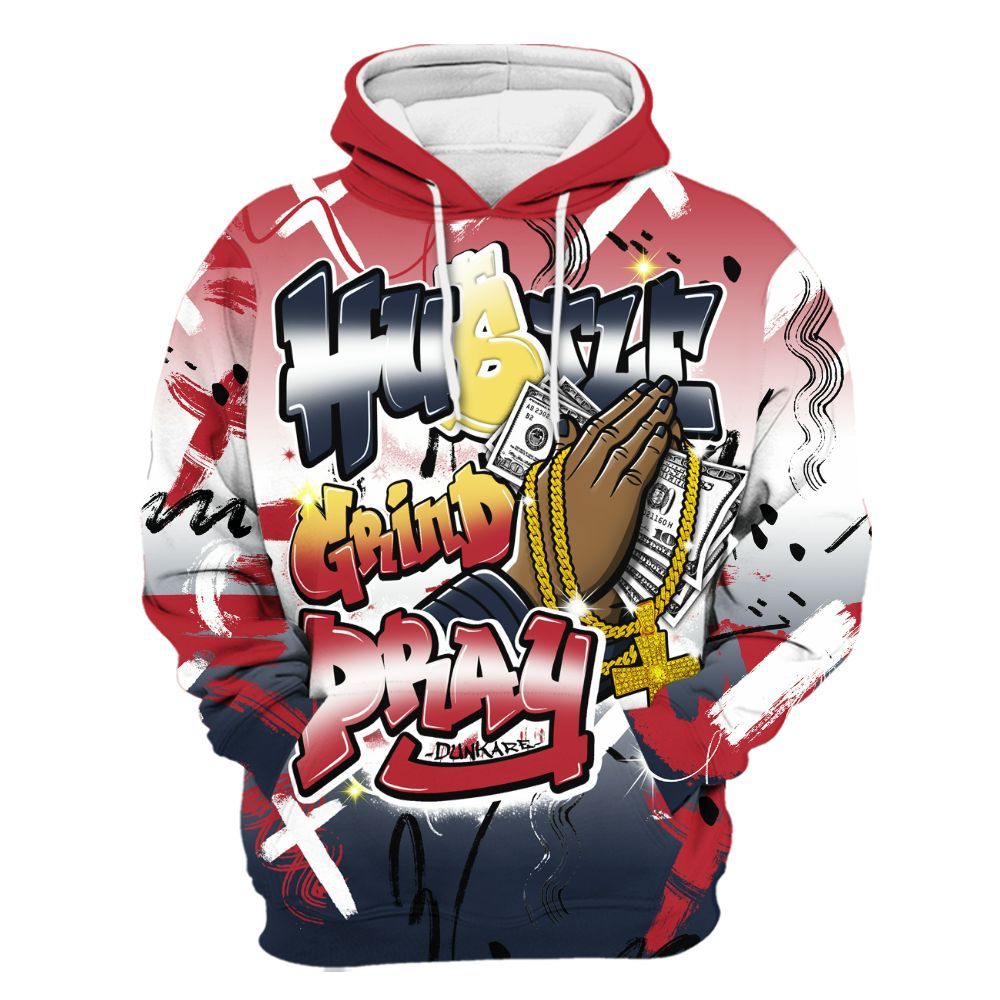Hoodie To Match Dunk Low COJP What The 2024 - Money Hustle Grind Pray All Over Print