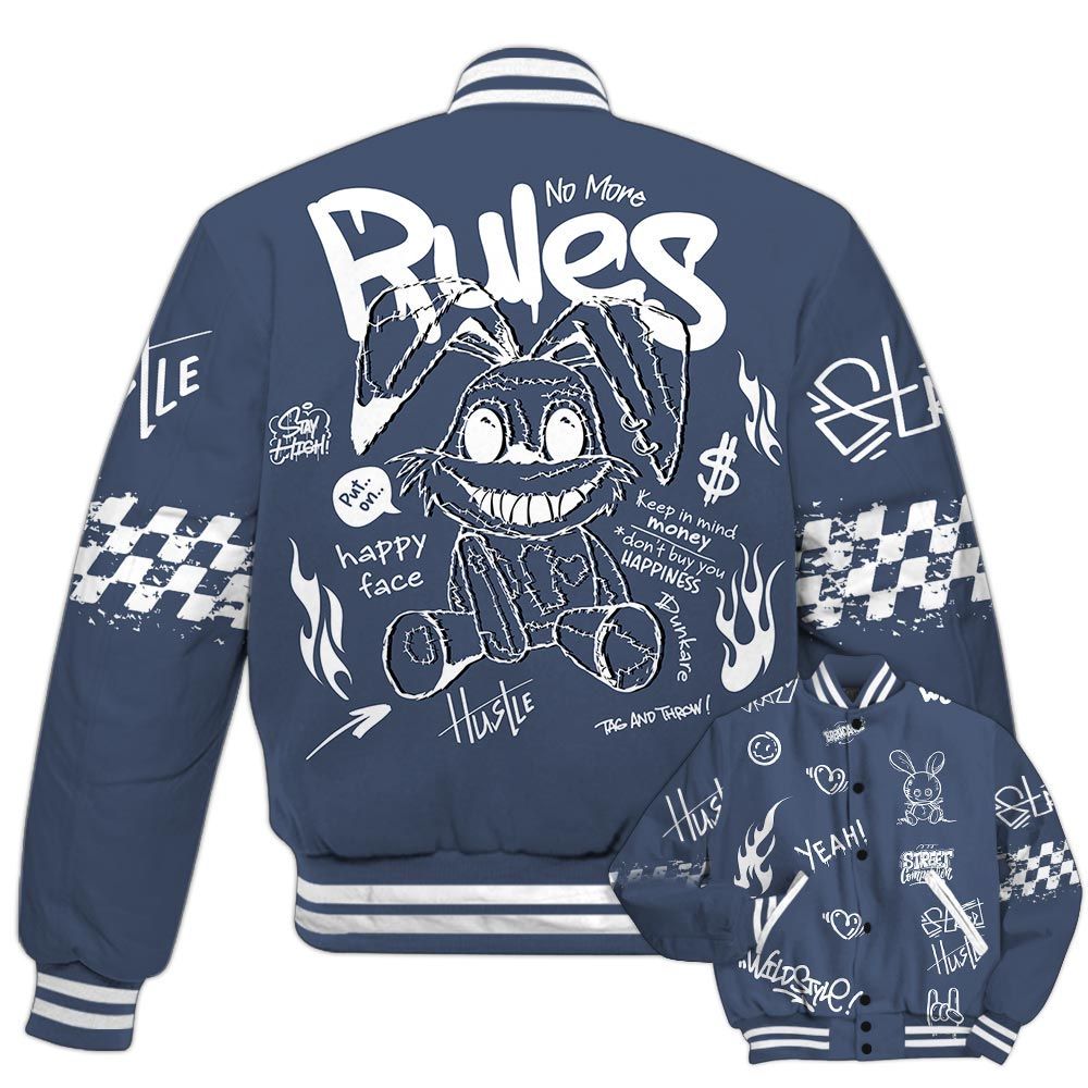 Varsity Jacket To Match Low Diffused Blue 11s - No More Rules Retro Varsity Jacket Outfit