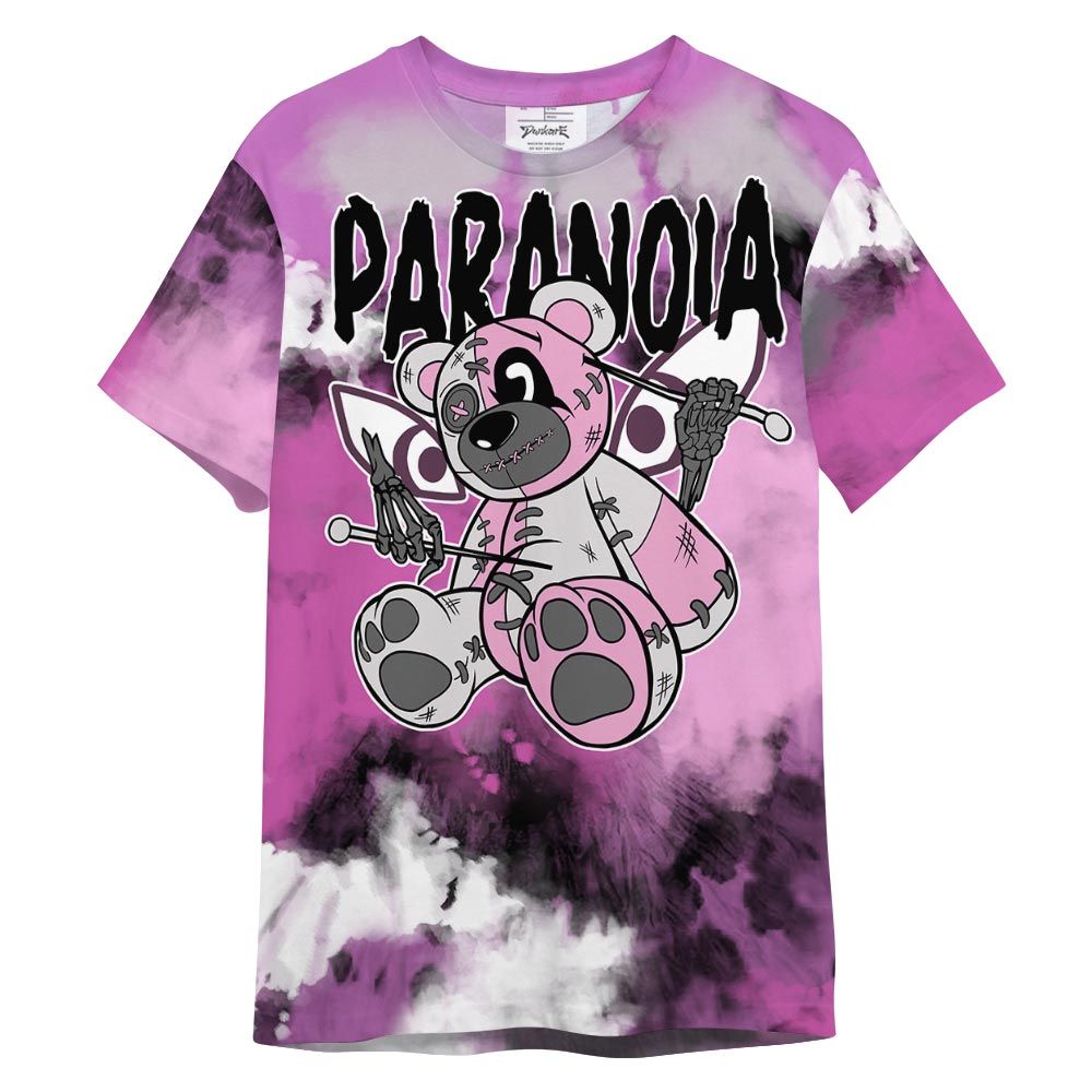 Shirt To Match Hyper Violet 4s T- Shirt- Paranoia Bear T- Shirt Graphic Tie Dye Unisex 2701 NCMD