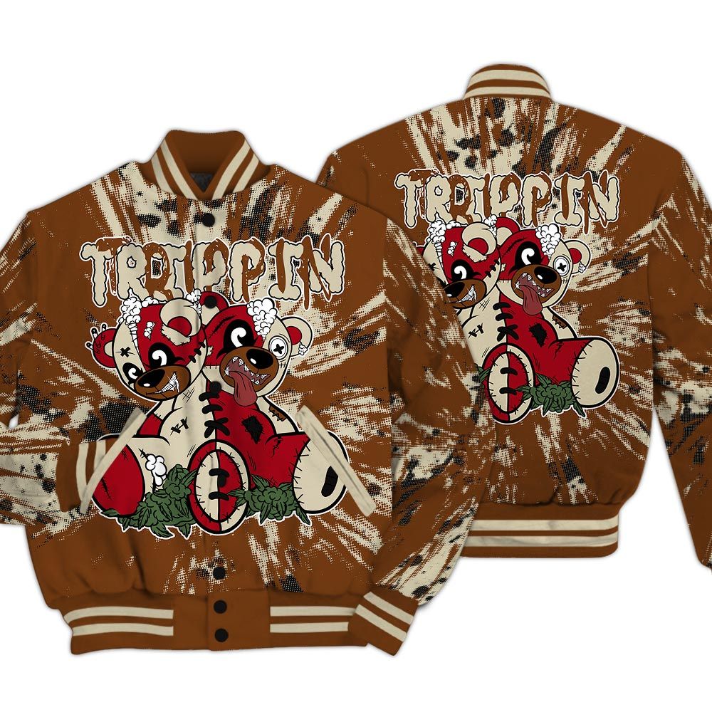Varsity Jacket To Match Archaeo Brown 5s - Trippin Bear Luxury Varsity Jacket Unisex