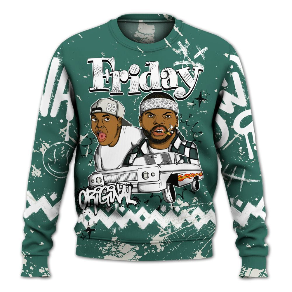 Sweatshirt To Match RM Oxidized Green 4s - Friday Sneaker Crayon All Over Print