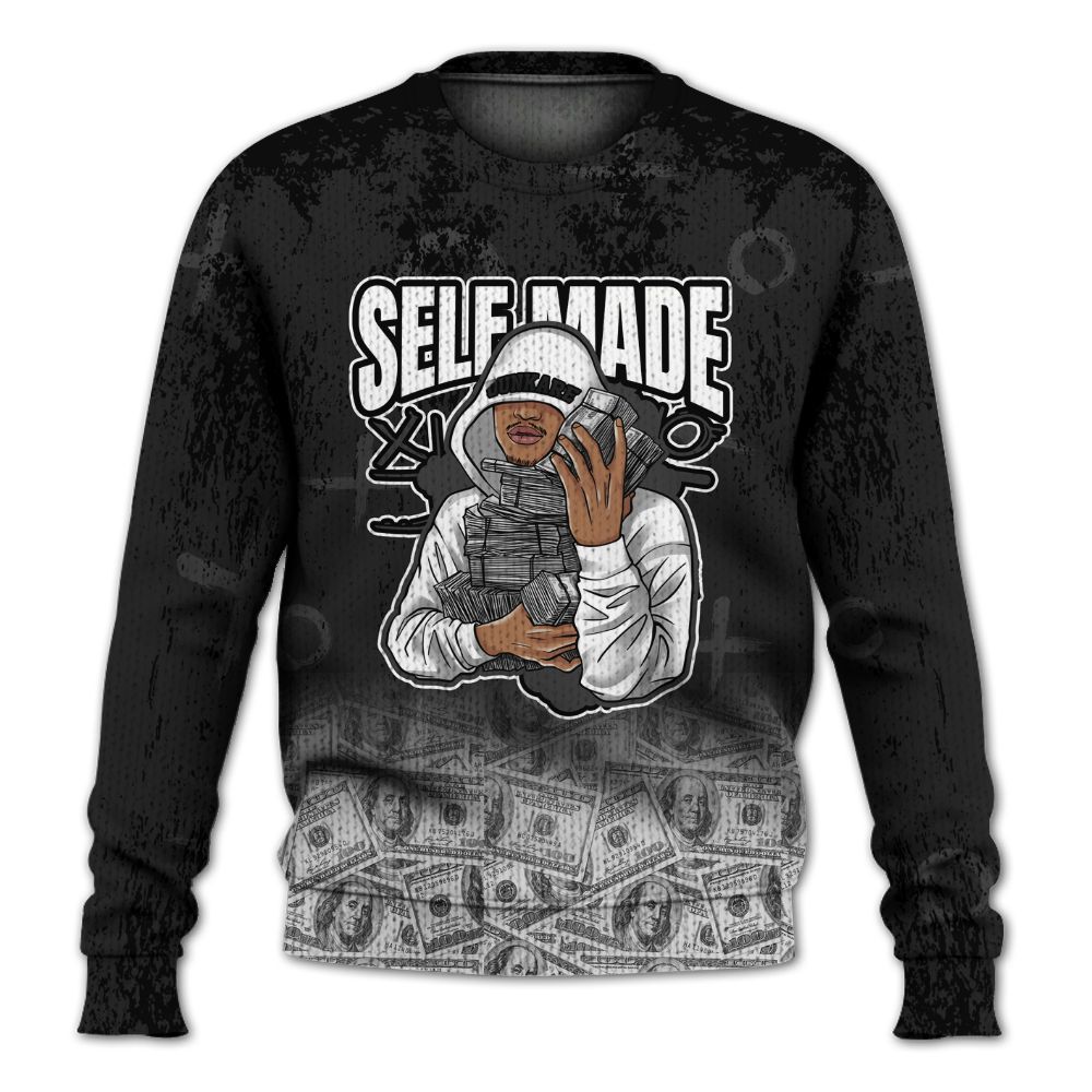 Knitted Sweater To Match Black Cat NET 4s - Selfmade Unique Grunge