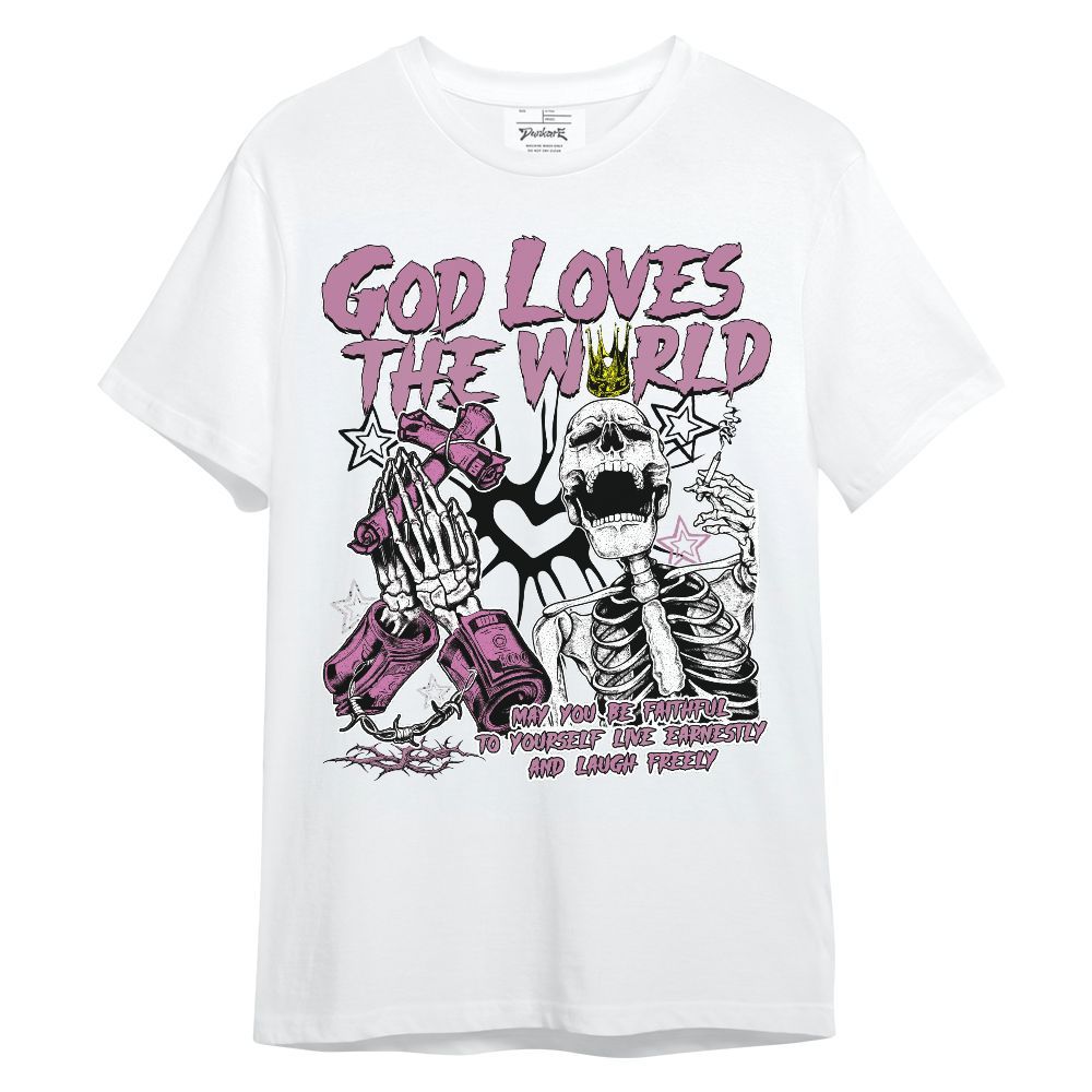 Shirt To Match Neutral Grey Black White Orchid 4s - God Loves The World Unisex Shirt
