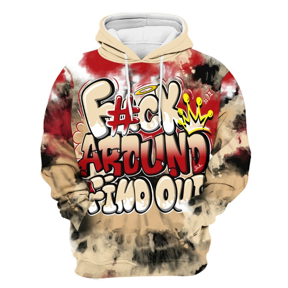 Hoodie To Match Dunk Low Strawberry Waffle - Tie Dye FK Around Find Out All Over Print