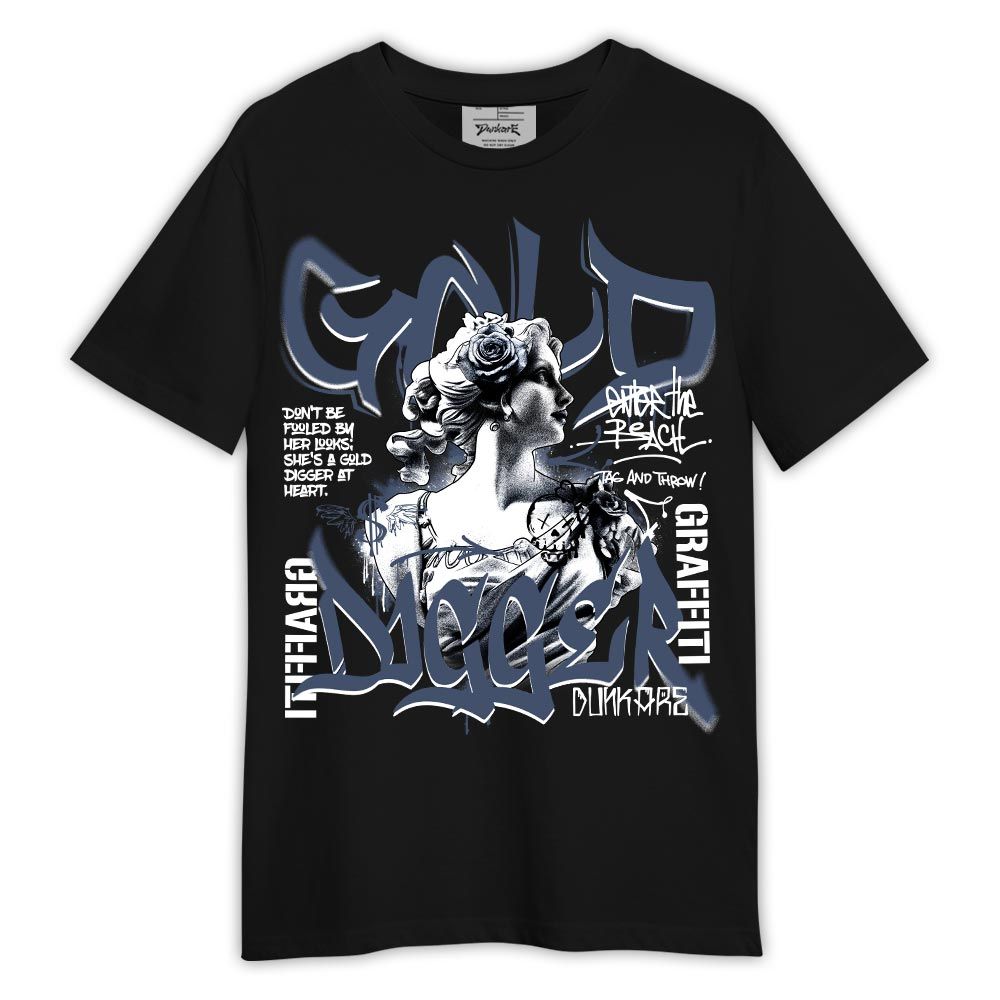 Shirt To Match Low Diffused Blue 11s - Graphic Gold Digger Shirt Outfit