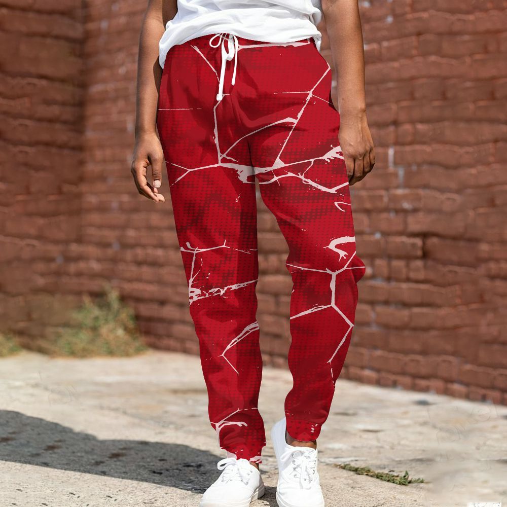Sweatpant To Match Bred Velvet 11s - Crack Graphic All Over Print