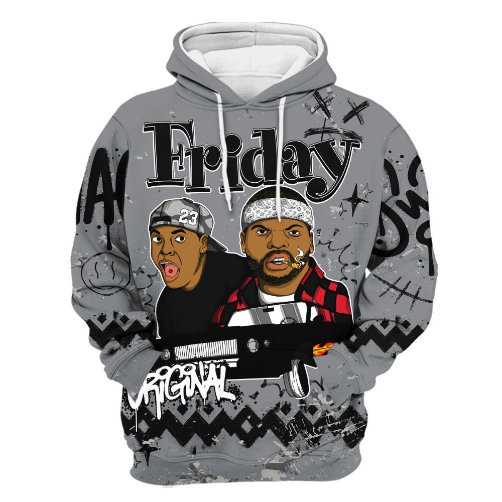 Hoodie To Match Black Cement 3s - Friday Sneaker Crayon All Over Print