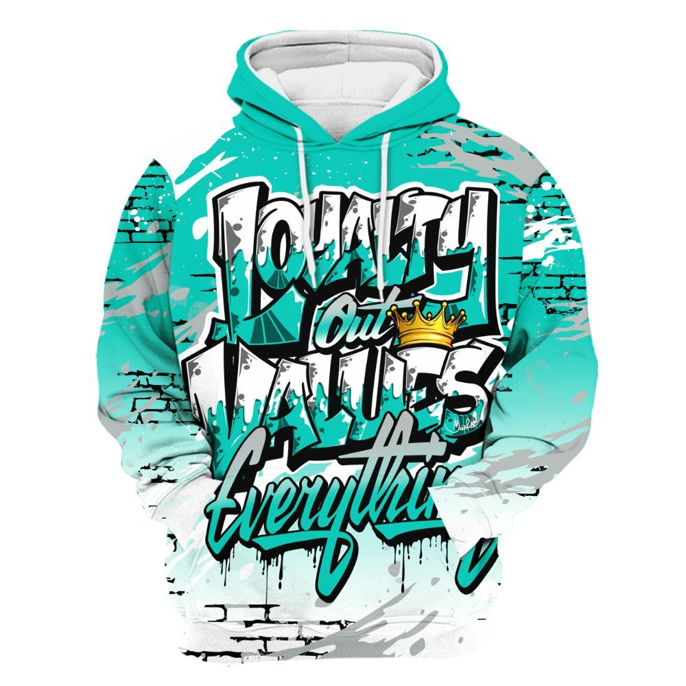 Hoodie To Match Air Max 95 Dark Tiffany - Values Of Loyalty Drip All Over Print
